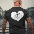Broken Heart Sad Brokenhearted Valentines Day Safety Pins Men's T-shirt Back Print Gifts for Old Men