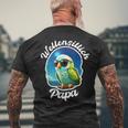 Budgie Papa Parakeet Bird Owner Welli T-Shirt mit Rückendruck Geschenke für alte Männer