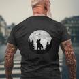 Bull Terrier Moon Bull Terrier Dog Holder T-Shirt mit Rückendruck Geschenke für alte Männer