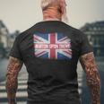 Burton Upon Trent United Kingdom British Flag Vintage Uk Men's T-shirt Back Print Gifts for Old Men