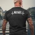 Bus Driver Ecg Heart Line Bus School Bus T-Shirt mit Rückendruck Geschenke für alte Männer