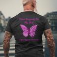Butterfly I Wear Burgundy For My Dad Cystic Hygroma Warrior Mens Back Print T-shirt Gifts for Old Men