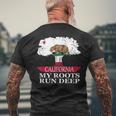 California Pride Flag My Roots Run Deep Tree Men's T-shirt Back Print Gifts for Old Men