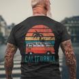 California Retro Surf Bus Vintage Van Surfer & Sufing Men's T-shirt Back Print Gifts for Old Men