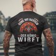 Calm Ihr Jester Der König Weift Darts Game Dart T-Shirt mit Rückendruck Geschenke für alte Männer