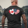 Canada Usa Flag Heart Canadian Americans Love Cute Men's T-shirt Back Print Gifts for Old Men