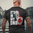 Canadian And Mexican Dna Flag Heritage Men's T-shirt Back Print Gifts for Old Men