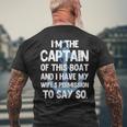 Captain Boater Boating Pontoon Summer Vacation Men's T-shirt Back Print Gifts for Old Men