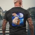Capybara Meme Moon Capybaras Vintage Kawaii Men's T-shirt Back Print Gifts for Old Men