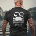 Cargeektees 1958 Impala Grill View With Year And Model Name Black Mens Back Print T-shirt Gifts for Old Men