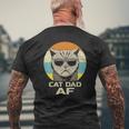 Cat Dad Af Vintage Retro Fathers Day Mens Back Print T-shirt Gifts for Old Men