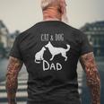 Cat Dog Dad Owner Cute Father Daddy Pet Papa Mens Back Print T-shirt Gifts for Old Men