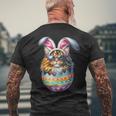 Cat Lover Easter Egg Happy Easter Bunny Ears Men's T-shirt Back Print Gifts for Old Men