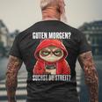 Cat Saying I Guten Morgen Suchst Du Streit T-Shirt mit Rückendruck Geschenke für alte Männer