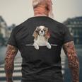 Cavalier King Charles Spaniel Rose Zipper Cute Gif Men's T-shirt Back Print Gifts for Old Men
