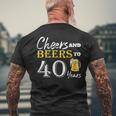 Cheers And Beers To 40 Years Birthday Party Dinking Men's T-shirt Back Print Gifts for Old Men