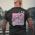 Cherry Blossom Japanese Sakura Vaporwave Aesthetic Vintage Men's T-shirt Back Print Gifts for Old Men