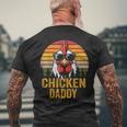 Chicken Daddy Vintage Rooster For Dad Farmer Fathers Day Men Men's T-shirt Back Print Gifts for Old Men