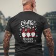 Chilling With My Gnomies Flannel Housekeeper Mens Back Print T-shirt Gifts for Old Men
