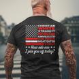 Christian White Straight Republican Unvaxxed Gun Owner Men's T-shirt Back Print Gifts for Old Men