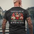 Christmas With My Lunch Lady Gnomies Plaid Red Gnome Xmas Mens Back Print T-shirt Gifts for Old Men