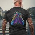 Cicada Insect Bug Colorful Entomology Entomologist Men's T-shirt Back Print Gifts for Old Men