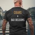 Cigars And Bad Decisions Vintage Old Men's T-shirt Back Print Gifts for Old Men