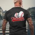 Cincinnati Cities Baseball Heart Baseball Fans Women Men's T-shirt Back Print Gifts for Old Men