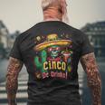 Cinco De Drinko Mexican Skull Fiesta 5 De Mayo Drinking Men's T-shirt Back Print Gifts for Old Men
