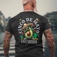 Cinco De Mayo Fiesta Camisa Avocado 5 De Mayo Viva Mexico Men's T-shirt Back Print Gifts for Old Men