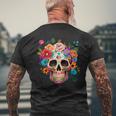 Cinco De Mayo Sugar Skull Day Of The Dead Mexican Fiesta Men's T-shirt Back Print Gifts for Old Men