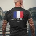 City Of Saint-Paul-Lès-Dax France French Flag Drapeau Men's T-shirt Back Print Gifts for Old Men