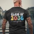 Class Of 2036 Kindergarten First Day Graduation Grow With Me Men's T-shirt Back Print Gifts for Old Men