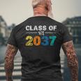 Class Of 2037 Grow With Me First Day Of School Graduation Men's T-shirt Back Print Gifts for Old Men