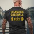 Classic Milwaukee Baseball & Beer Fan Retro Vintage Men's T-shirt Back Print Gifts for Old Men