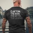 Clayton The Man Myth Legend Men's T-shirt Back Print Gifts for Old Men