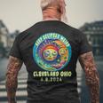 Cleveland Oh Solar Total Eclipse April 2024 Ohio Men's T-shirt Back Print Gifts for Old Men