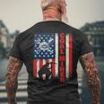 Coal Miner Patriotic Usa Flag Pitman Underground Mining Men's T-shirt Back Print Gifts for Old Men