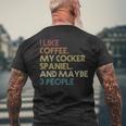 Cocker Spaniel Dog Owner Coffee Lovers Quote Vintage Men's T-shirt Back Print Gifts for Old Men