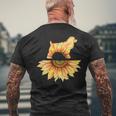 Cocker Spaniel Sunflower Men's T-shirt Back Print Gifts for Old Men