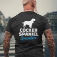 Cocker Spaniel Grandpa Grandfather Mens Back Print T-shirt Gifts for Old Men