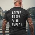 Coffee Barre Wine Repeat Yoga Exercise Sports Muscle Mens Back Print T-shirt Gifts for Old Men