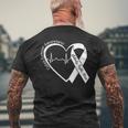 Colon Cancer Awareness Support Family Matching Blue Ribbon Men's T-shirt Back Print Gifts for Old Men