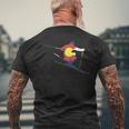 Colorado Flag Skier Men's T-shirt Back Print Gifts for Old Men