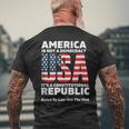 Constitutional Republic Ruled By Law Not The Mob Usa Flag Men's T-shirt Back Print Gifts for Old Men