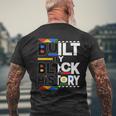 Cool Built By Black History Mens Back Print T-shirt Gifts for Old Men