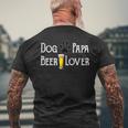 Cool Dog Papa Beer LoverWith Paw Print Beer Glass Mens Back Print T-shirt Gifts for Old Men
