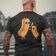 Cool Franks Sausages Weiner Fast Food Sunglasses Hot Dog Men's T-shirt Back Print Gifts for Old Men