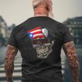 Cool Puerto Rican Skull With Cap And Puerto Rico Flag Mens Back Print T-shirt Gifts for Old Men
