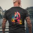 Cool Squirrel On Colorful Painted Squirrel Men's T-shirt Back Print Gifts for Old Men